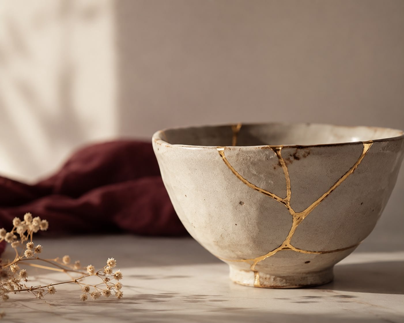 Kintsugi bowl representing repair, healing and restoration